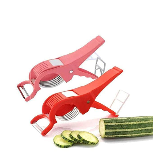 2-in-1 Veg Cutter & Peeler – 5 Blade, Stainless Steel